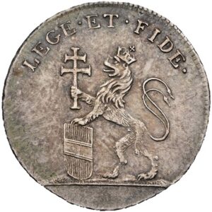 Stříbrný žeton Ke korunovaci na českého krále 9. 8. 1792 v Praze., František II.