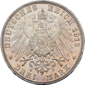 3 Marka 1912 G, Baden, Fridrich II.