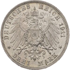 3 Marka 1911 F, Vilém II. Württemberk