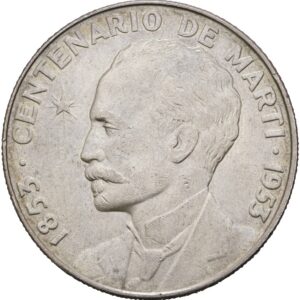 1 Pesos 1953, José Martí, Cuba.