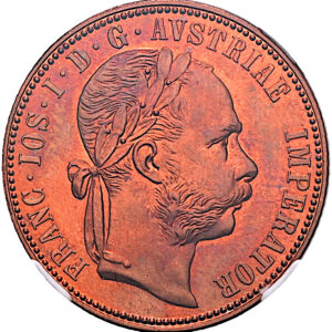 Příbramský zaltník 1875, restrike, NGC MS 66 RD