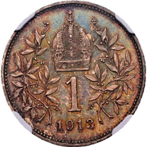 1 Koruna 1913, Vídeň, NGC MS 65