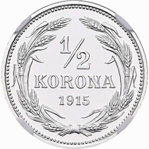 1/2 koruna 1915 KB, PF 69 CAMEO