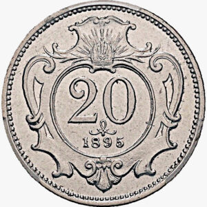 20 Haléř 1895, Vídeň, PCGS MS 64