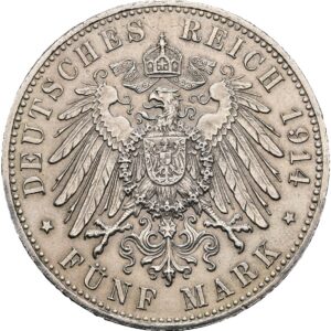 5 Marka 1914 D, Ludwig III. von Bayern