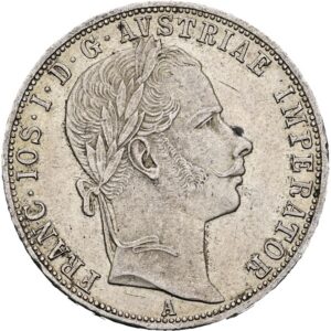 Zlatník 1860 A, Vídeň, František Josef I. var. s tečkou za REX