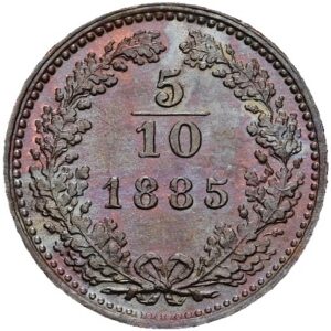 5/10 Krejcar 1885, František Josef I. Vídeň