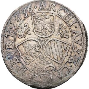 3 Krejcar 1636, sv. Vít. Ferdinand II.