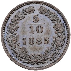 5/10 Krejcar 1885, František Josef I. Vídeň