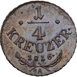 1/4 Krejcar 1816 A, Vídeň, František II.