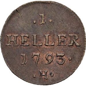 1 Heller 1793 H, Günzburg, František II.