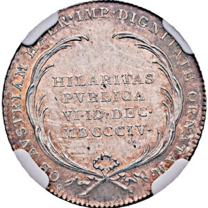 Korunovační Žeton 1804, NGC MS 61- Přijetí rakouského císařského titulu, František I.