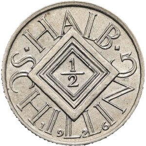 1/2 Šiling / Schilling/ 1926, Vídeň.